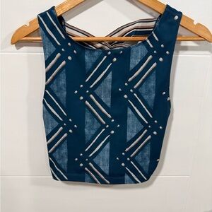 Nike Women’s Dri-Fit Blue Patterned Crop Top